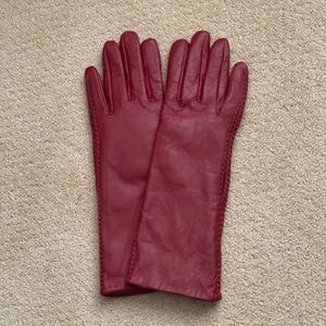 Danier Long Red Leather Gloves NWOT